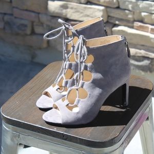 Nine West Gray Suede Heels